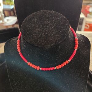Elegant Red Beaded Necklace